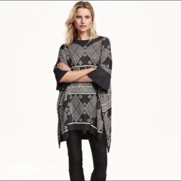 H&M Conscious Fine Knit Southwest Poncho Sweater - Picture 5 of 5